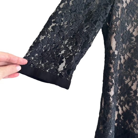 Ted Baker Black Lace Women's 3/4 Sleeve Mini Sheath Dress Size Medium - Picture 6 of 16
